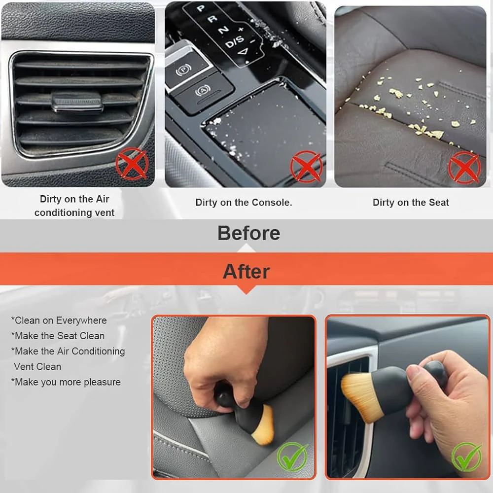 2 Pack Car Detailing Brush, Car Brush for Detailing Interior Soft Bristles - Image 4