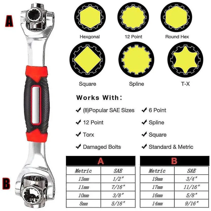 48-in-1 Universal Socket Wrench with 360 Degree Rotating Head or Spanner - Image 3