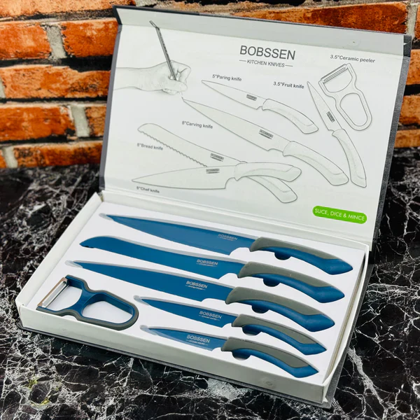 Bobssen 6pcs Kitchen Knife Set With Ceramic Peeler - Image 9