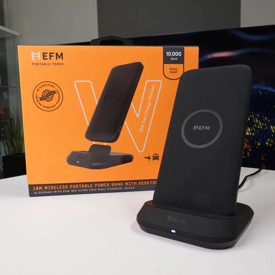 EFM 10000mAh Portable Powerbank Charger with Desktop Stand - Image 2