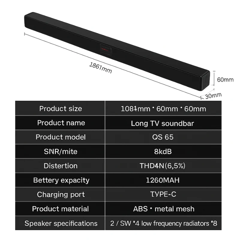 Great Wall Home TV Soundbar - Smart Bluetooth TV Speaker with Powerful Bass - Image 2
