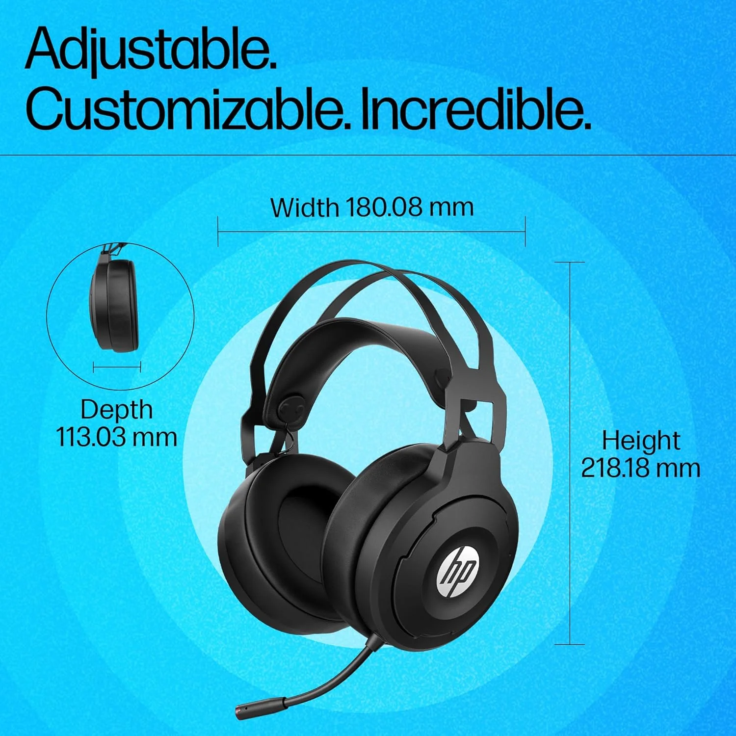 HP X1000 Wireless USB Over Ear Gaming Headphones with 7.1 Surround Sound with Mic/ 50 mm Drivers (Form Expired) - Image 2
