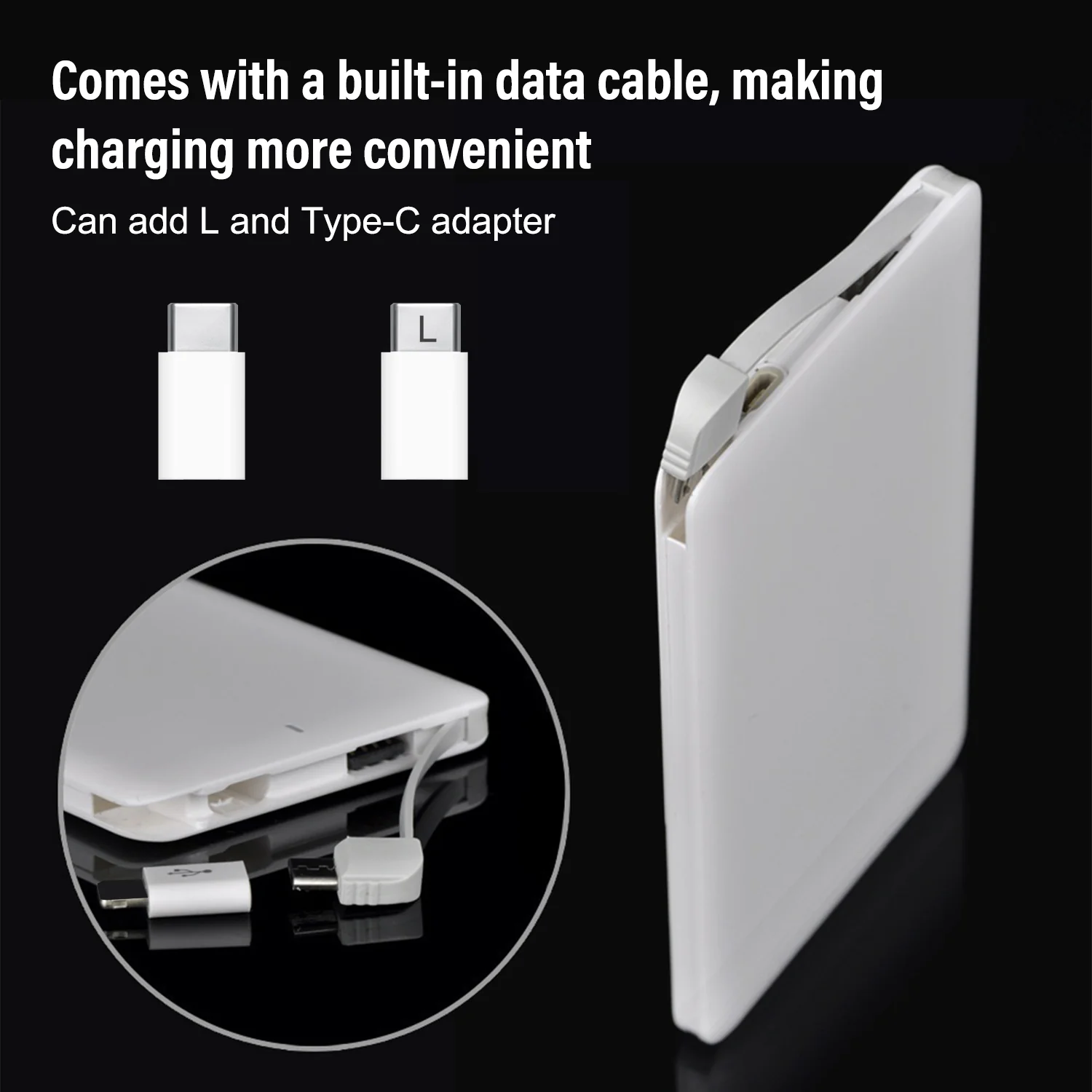 IHIT 4000mah Basic Power Bank With Built-in Cables - Ultra-slim & Credit Card-sized Power Bank - Image 5