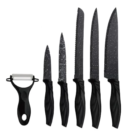 Knife Set 6-Piece Stainless Steel Kitchen Knife Set with 10pcs Car Gift - Image 6