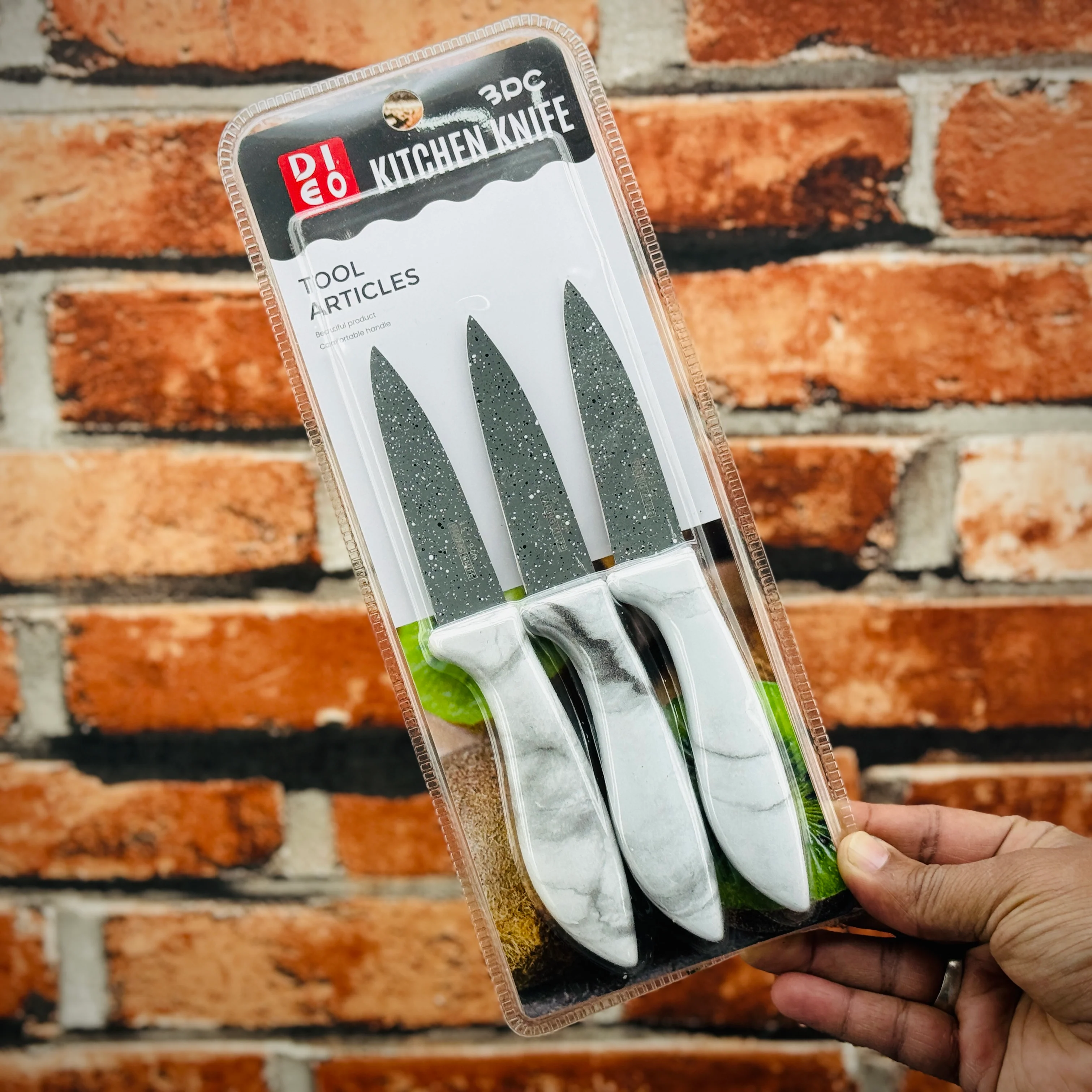 DIEO Marble Kitchen Knife Set - Pack of 3 - Image 2