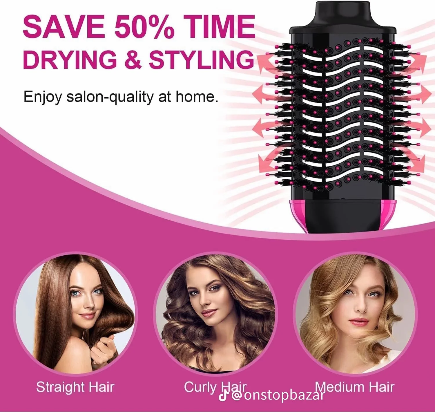 One Step Hair Dryer And Styler - Hot Air Brush - Image 5