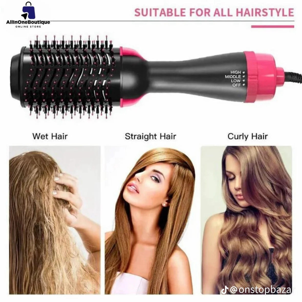 One Step Hair Dryer And Styler - Hot Air Brush - Image 6