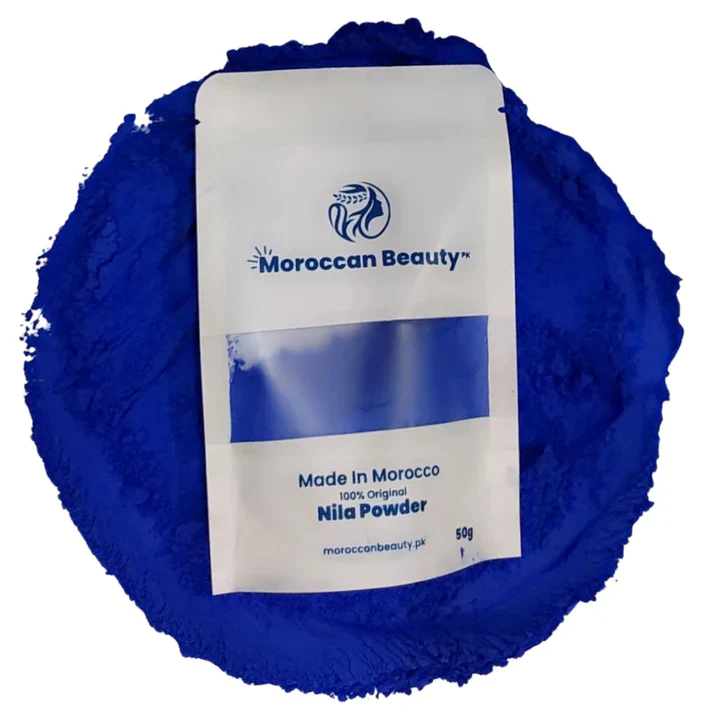 Original Moroccan Blue Nila Powder For Skin Whitening - 50g - Image 2
